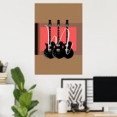 Pop Art Electric Gitarre Monogram Poster (Heimbüro)