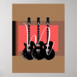 Pop Art Electric Gitarre Monogram Poster<br><div class="desc">Musikinstrumente Graphic Designs Bilder</div>