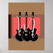 Pop Art Electric Gitarre Monogram Poster (Vorne)