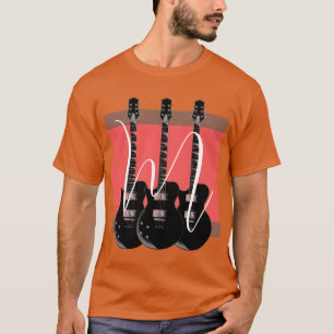 Pop Art Electric Gitarre Orange Monogram Initial T-Shirt