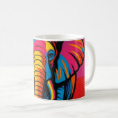 Pop-Art-Elefant Kaffeetasse (VorderseiteRechts)
