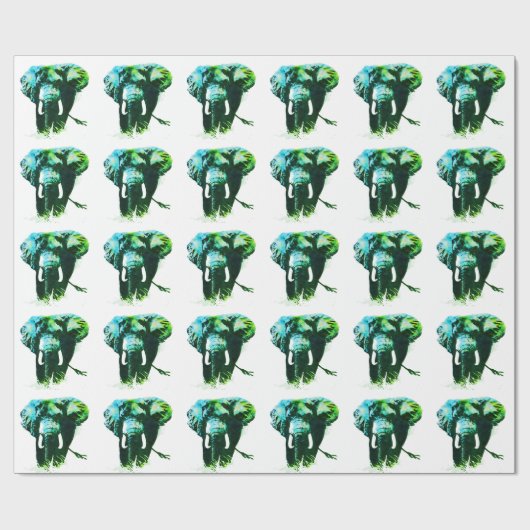 Pop Art Elephant Geschenkpapier (Flach)