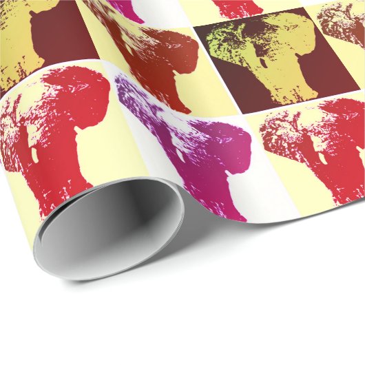 Pop Art Elephant Geschenkpapier (Rolleneckpunkt)