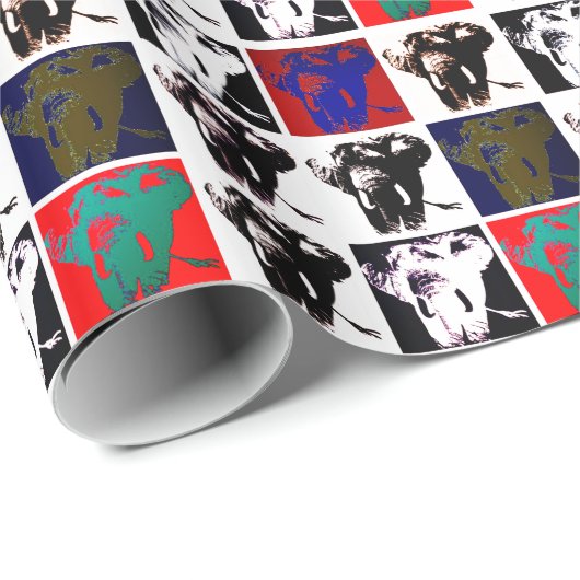 Pop Art Elephant Geschenkpapier (Rolleneckpunkt)