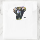 Pop Art Elephant Ovaler Aufkleber (Tasche)