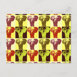 Pop Art Elephant Postcard Postkarte