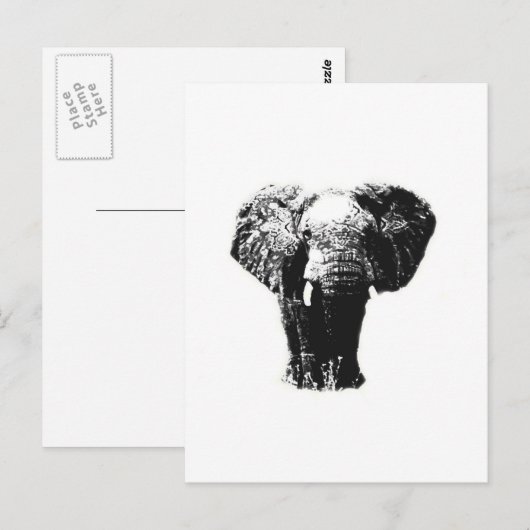 Pop Art Elephant Postkarte (Vorne/Hinten)