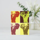 Pop Art Elephant Postkarte (Stehend Vorderseite)