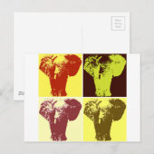 Pop Art Elephant Postkarte (Vorne/Hinten)