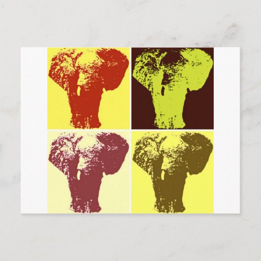 Pop Art Elephant Postkarte (Vorderseite)