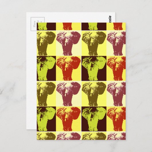Pop Art Elephant Postkarten (Vorne/Hinten)