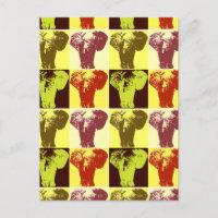Pop Art Elephant Postkarten