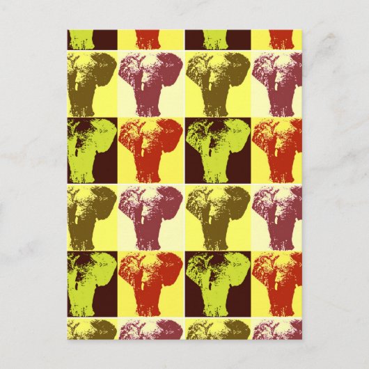 Pop Art Elephant Postkarten (Vorderseite)