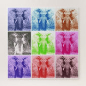 Pop Art Elephant Retro Animals Art Puzzle (Vertikal)