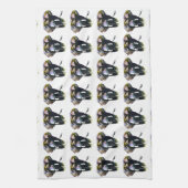 Pop Art Elephant Retro Illustration Geschirrtuch (Vertikal)