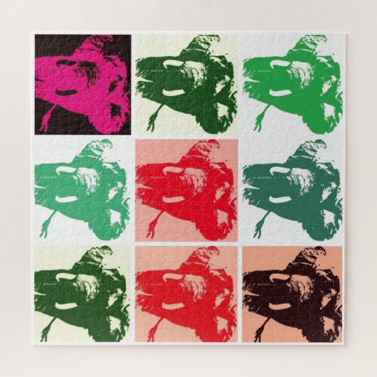 Pop Art Elephant Retro Illustration Puzzle (Horizontal)