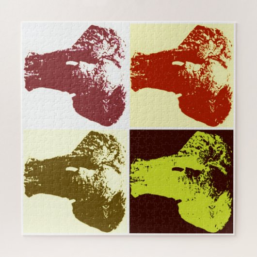 Pop Art Elephant Retro Illustration Puzzle (Horizontal)