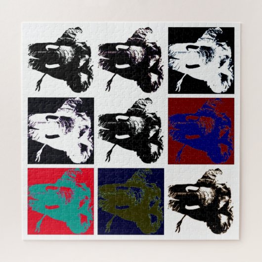 Pop Art Elephant Retro Illustration Puzzle (Horizontal)