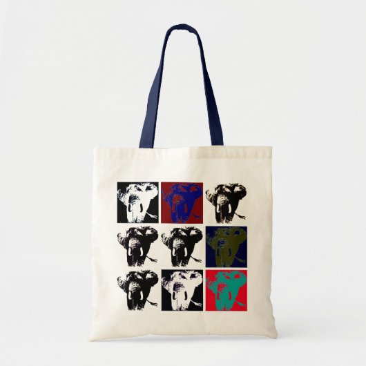 Pop Art Elephant Retro Tragetasche (Vorne)