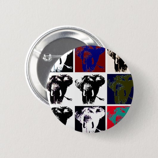 Pop Art Elephants Button (Vorne & Hinten)