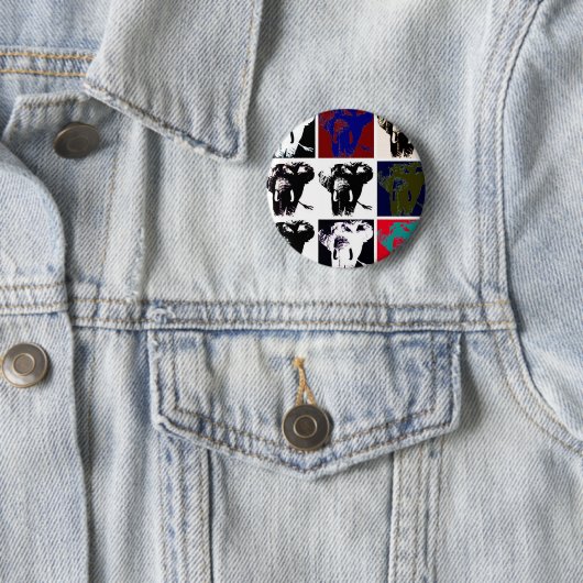 Pop Art Elephants Button (Beispiel)