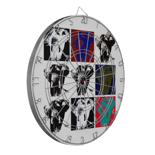 Pop Art Elephants Dartscheibe (Vorderseite Links)