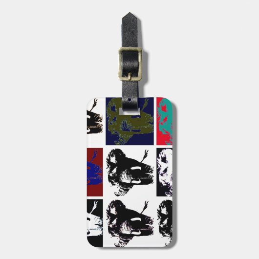 Pop Art Elephants Gepäckanhänger (Vorderseite vertikal)