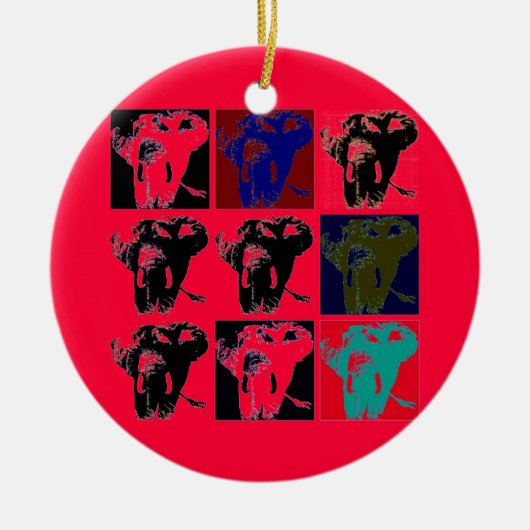 Pop Art Elephants Keramik Ornament (Vorne)