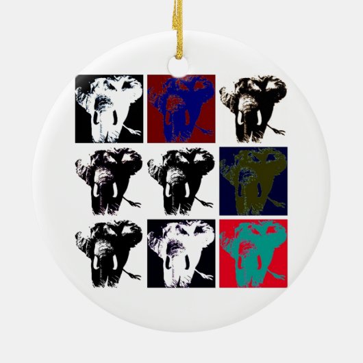 Pop Art Elephants Keramik Ornament (Hinten)