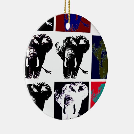 Pop Art Elephants Keramik Ornament (Rechts)