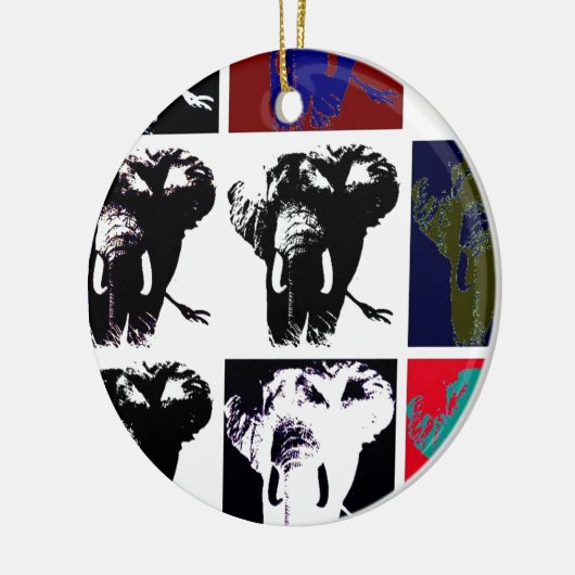Pop Art Elephants Keramik Ornament (Links)