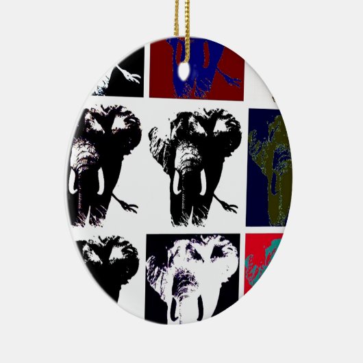 Pop Art Elephants Keramik Ornament (Rechts)