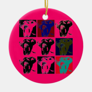 Pop Art Elephants Keramik Ornament