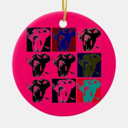 Pop Art Elephants Keramik Ornament (Vorne)