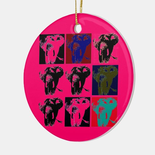 Pop Art Elephants Keramik Ornament (Links)