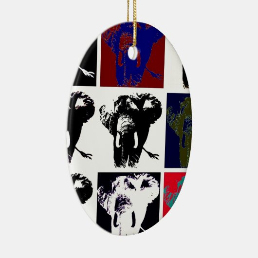 Pop Art Elephants Keramik Ornament (Rechts)