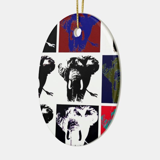 Pop Art Elephants Keramik Ornament (Links)