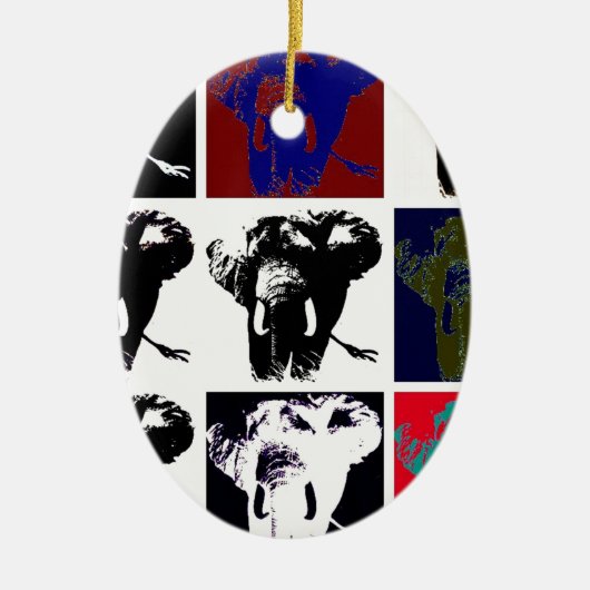 Pop Art Elephants Keramik Ornament (Vorne)
