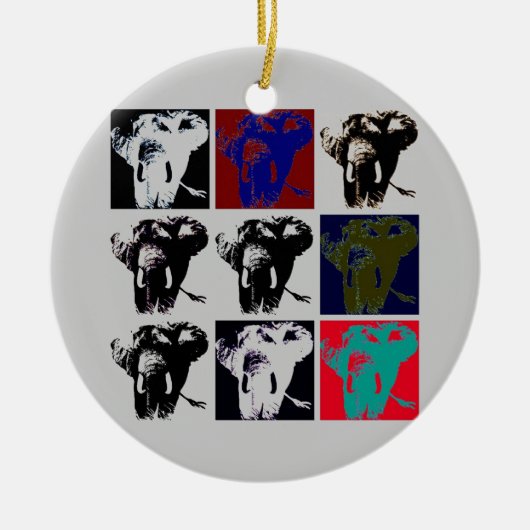Pop Art Elephants Keramik Ornament (Vorne)