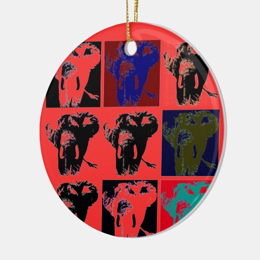Pop Art Elephants Keramik Ornament (Links)