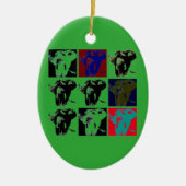 Pop Art Elephants Keramik Ornament (Vorne)