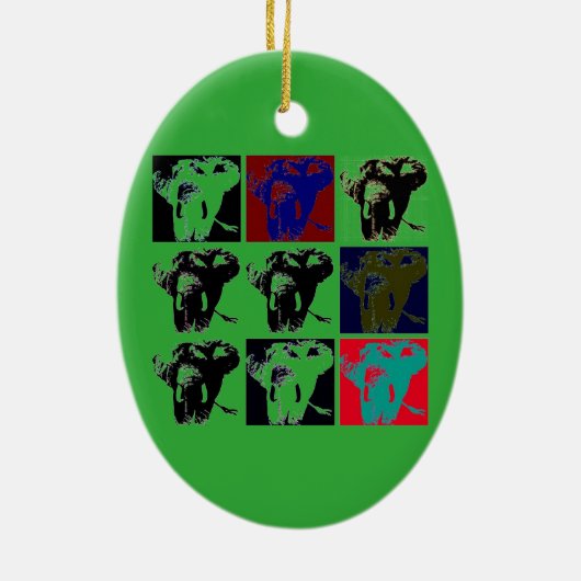 Pop Art Elephants Keramik Ornament (Hinten)