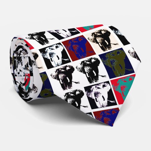 Pop Art Elephants Krawatte (Gerollt)