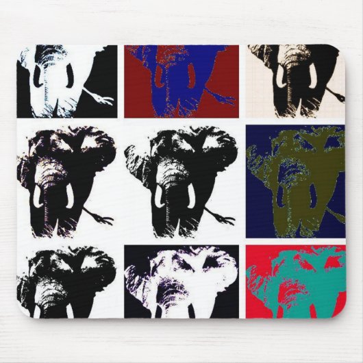Pop Art Elephants Mousepad (Vorne)