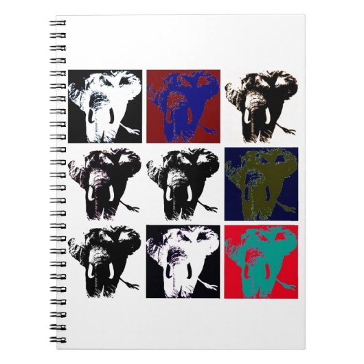Pop Art Elephants Notizblock (Vorderseite)