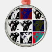 Pop Art Elephants Ornament Aus Metall (Vorne)