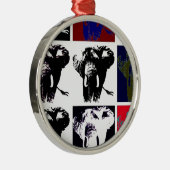 Pop Art Elephants Ornament Aus Metall (Rechts)