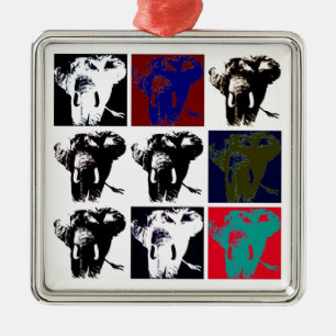 Pop Art Elephants Ornament Aus Metall