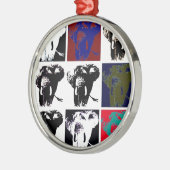 Pop Art Elephants Ornament Aus Metall (Links)