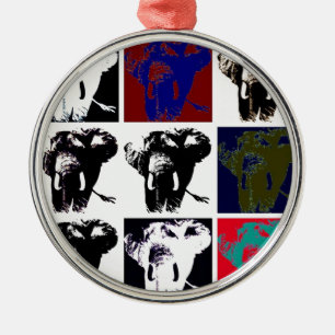 Pop Art Elephants Ornament Aus Metall